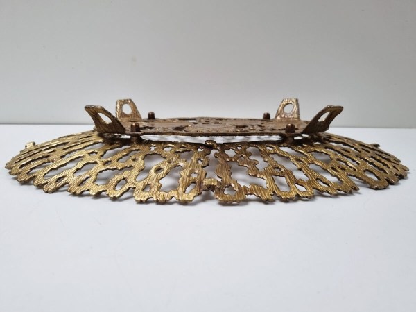 Tamar Raban Israel 184 Judaïca Jerusalem Brutalist Brass Dish mand schaal enamel brass bronze dish tray vintage-00003